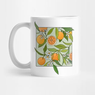 Oranges and Orange Blossom Floral Design Mug